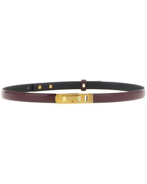 Alberta Ferretti Striped Buckle Belt - White