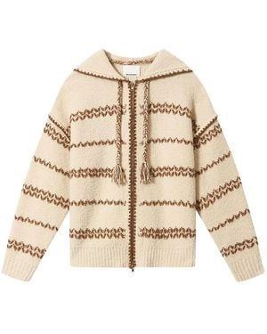 Isabel Marant Rolian Hooded Striped Cardigan - Natural