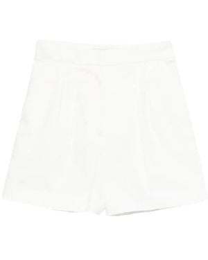 Max Mara Flared Satin Shorts With High-Cut Waistband - White
