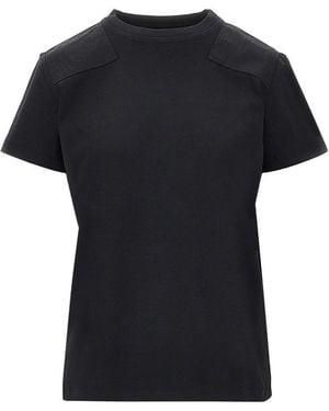 Phoebe Philo Cotton And Lyocell T-Shirt With Patch - Black