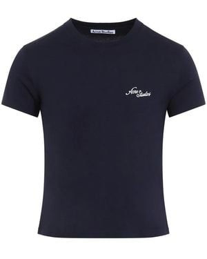 Acne Studios Dark Cotton T-Shirt - Blue