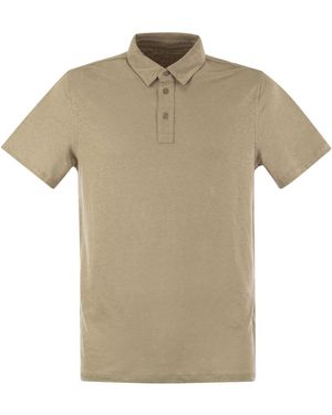 Majestic Linen Short Sleeved Polo Shirt - Multicolor