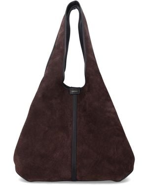 Soeur Douce Suede Cabas Bag - Brown