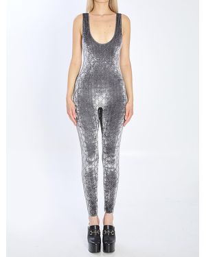 Gucci Gg Crystal Chenille Jumpsuit - Blue