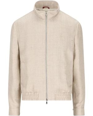 Brunello Cucinelli Silk Blend Jacket - Natural