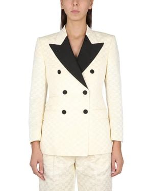 Gucci Cotton Jacket Gg - Natural