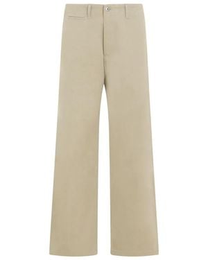 Burberry Straight Leg Pants - Natural