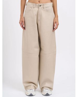 Haikure Bethany Leather Pants - Natural