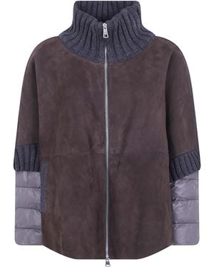 The Jackie Leathers "Adele" Suede Cape - Purple