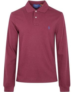 Polo Ralph Lauren Long Sleeve Knit Polo Shirt - Red