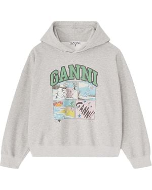 Ganni Sweatshirt With Logo - White