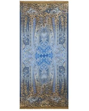 Etro Animal Print Scarf - Blue