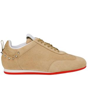 Christian Louboutin Leather Lionne Trainers - Natural