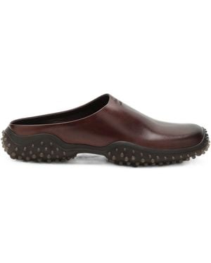 Miu Miu Leather Mules - Brown