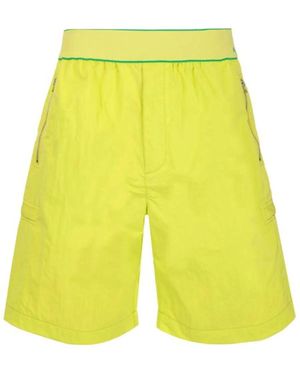 Bottega Veneta Acid Nylon Bermuda Shorts - Yellow