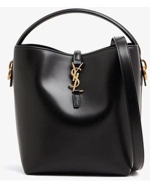 Saint Laurent Leather Le 37 Bucket Bag - Black