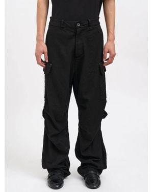 Masnada Stretch Cotton Oversized Pants - Black