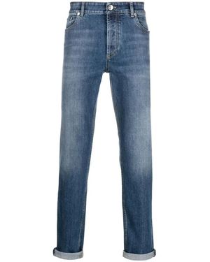 Brunello Cucinelli Traditional Fit Five-Pocket Trousers - Blue