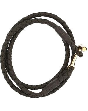 Tom Ford Braided Leather Bracelet - Black