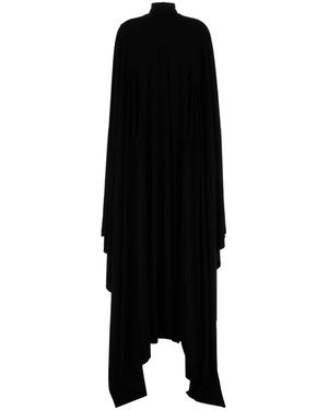 ワンピース BALENCIAGA Black Viscose Blend Blazer Dress Balenciaga Suspended Cape Sleeve Wool Blend Blazer Dress