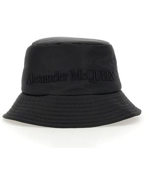 McQueen Bucket Hat With Logo - Black
