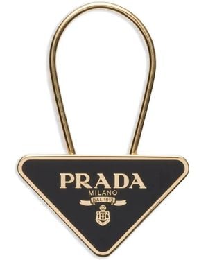 Prada Triangular Metal Charm - White