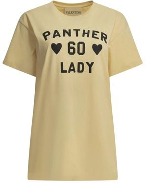 Valentino "Panther Lady" Crew-Neck T-Shirt - Metallic