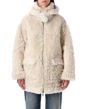 Urbancode Reversible Faux Fur Coat With Hood - Natural