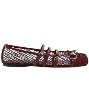 Gucci Bordeaux Eye-Catching Flat Shoes - Black