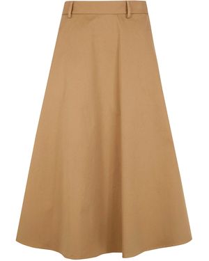 Semicouture Cotton Round Skirt - Natural