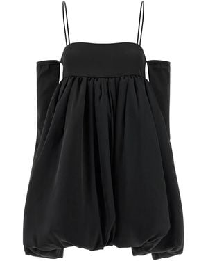 ROTATE BIRGER CHRISTENSEN Satin Balloon Silhouette Dress - Black