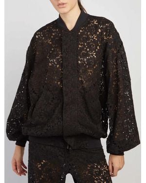 FEDERICA TOSI Lace Bomber Jacket - Black