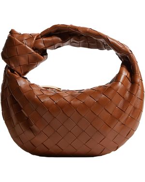 Bottega Veneta Mini Jodie Light Tanning Intrecciato Hobo Bag - Brown