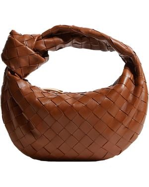 Bottega Veneta Mini Jodie Light Tanning Intrecciato Hobo Bag - Brown