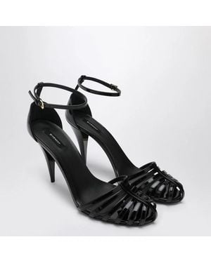 Givenchy Patent Leather Cage Heeled Sandals - Black