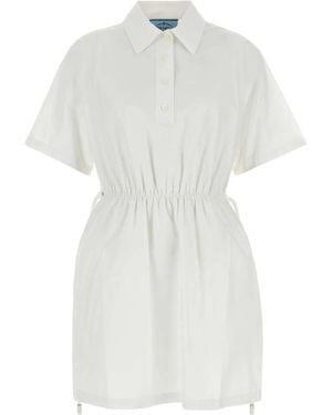 Prada Poplin Shirt Dress - White