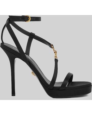 Versace Decorated Satin Medusa '95 Sandals - Black