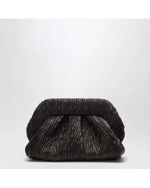 THEMOIRÈ Gathered Vegan Leather Clutch - Black