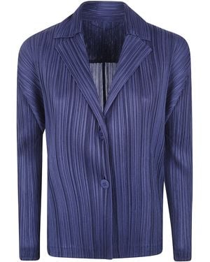 Pleats Please Issey Miyake Pleats Please By Issey Miyake "Pleats Jacket" Jacket - Blue