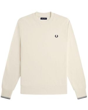 Fred Perry 100% Cotton Logo Sweatshirt - White