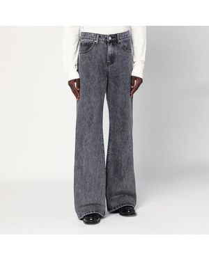 Basketcase Gallery Wide-Leg Washed Jeans - Grey