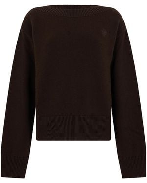 Gucci Wool And Cashmere Sweater With Embroidered Logo - Black