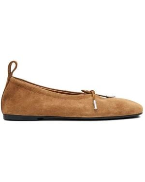 Alohas "Rosalind" Suede Leather Ballet Flats - White
