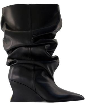Balmain Wedge Ankle Boots - Black