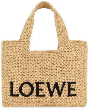 Loewe Loewe Font Tote Small Bag - Natural