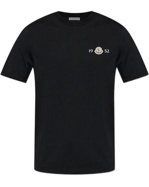 Moncler Cotton Elastane Short Sleeve T-Shirt - Black