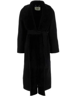 Fendi Montone Cappotto - Black
