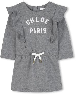 Chloé Dress With Logo - Gray