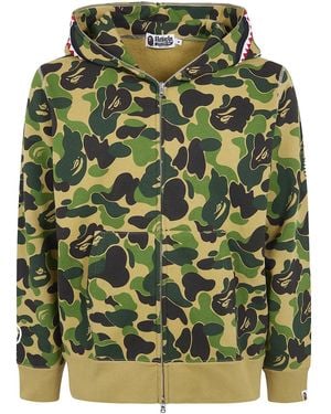 A Bathing Ape "Abc Camo 2Nd Shark Full Zip Hoodie Sweatshirt - Green