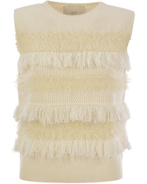 Vanisé Wool And Cashmere Blend Sleeveless Jumper - Natural